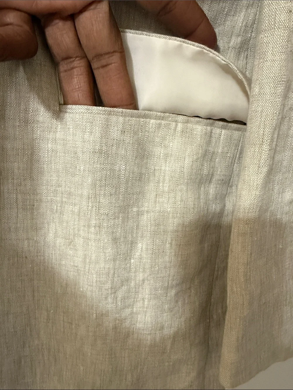 HASPEL Men's Linen Blazer in Natural Beige 46R